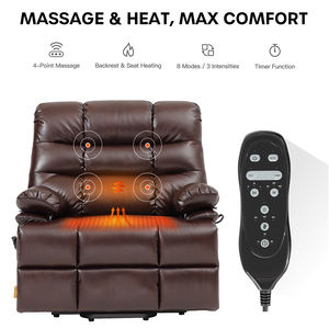 Sillón Reclinable Eléctrico de Masaje de Alta Resistencia con Elevación Eléctrica y Calor para Personas Mayores, Capacidad de 500 Libras - Product Image 3
