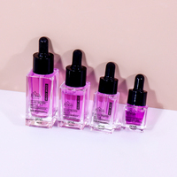 Prix usine compte-gouttes de sérum de luxe anneau d'or Pipette huile essentielle rose 5 ml Mini bouteille en verre facile à transporter