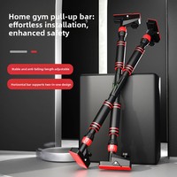 Barre de traction réglable en acier pour porte, multifonctionnelle, pour la musculation à domicile, avec une portée de hauteur de 73 à 100 cm, pour l'entraînement de la partie supérieure du corps