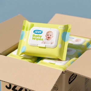 JZZP Lingettes pour bébé en gros bon marché 80pcs Lingettes pour bébé en coton originales sans plastique Softcare Eco Friendly pour non parfumées - Product Image 1
