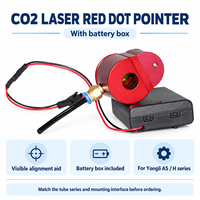 Penunjuk Titik Merah Laser CO2 dengan Kotak Baterai untuk Tabung Laser Yongli Seri AS H, Alat Penyelarasan Sinar untuk Pemotongan dan Pengukiran