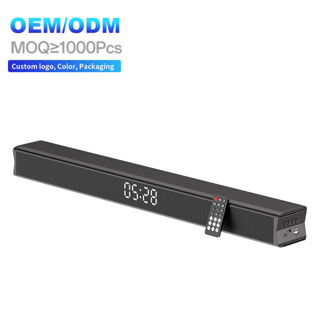 KENUO OEM 2.0CH 20W Home Theater Soundbar /USB/TF/AUX/FM/Clock Display RGB LED Light Games Laptop Speaker Soundbar