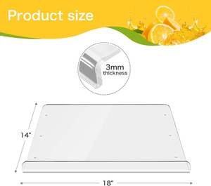 Grande planche à découper en acrylique transparent antidérapant avec bloc à découper en plastique antidérapant à lèvre pour usage en cuisine - Product Image 2