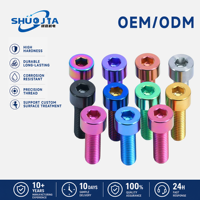 Pasokan Massal GR5 TC4 Ti-6Al-4V Rainbow Anodized M5 M6 M8 M10 Baut Kepala Cangkir Titanium untuk Modifikasi Sepeda dan Motor Off-Road