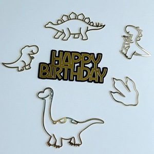 Decoración de Pastel Acrílico con Diseño de Dinosaurio Feliz Cumpleaños, con Miel y Dulzura, para Fiestas Infantiles - Product Image 1