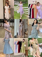Vente directe d'usine, robe d'été usagée, impression numérique, robe tendance, grande taille, robe décontractée pour femmes