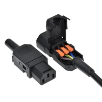 Bloc de bornes IEC C13 C14, prise d'alimentation 10A mâle/femelle, fixation par clip, connexion rapide, adaptateur d'alimentation réutilisable