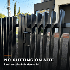 Aluminum Horizontal Blade Gate <b>Privacy</b> Wind <b>Screen</b> Anti-UV Salt Spray Tested <b>for</b> Deck Patio and Courtyard Projects - Product Image 2