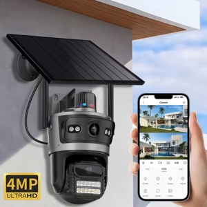 24*7 Working 4MP Dual Lens Three Screen AOV Low <strong>Power</strong> Rechargeable <strong>Battery</strong> Solar Camera ICsee Outdoor Wireless WIFI PTZ 4G <strong>CCTV</strong> - Product Image 1