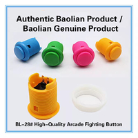 Accessoires pour console de jeux d'arcade de la marque Wanmin, bouton poussoir rond en acrylique de 24 mm/28 mm