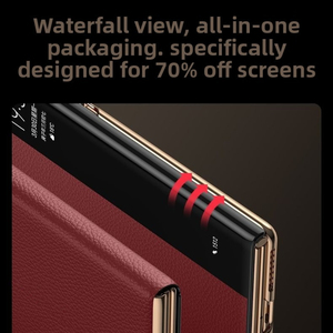 Étui de téléphone pliable à trois volets pour Huawei, avec fermeture magnétique, protection à double charnière, ultra-fin, en cuir. - Product Image 2