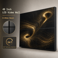 Mur vidéo LCD industriel 49 pouces avec cadre de 0,88 mm, affichage en raccordement à fonctionnement continu 24/7 pour centre de commande