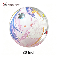 Vente en gros de ballons transparents en hélium réutilisables de 20 pouces avec motif de dessin animé Bobo Ball pour la décoration de fête d'anniversaire des enfants