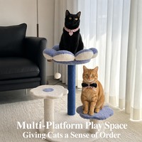 Tour d'escalade pour chat en forme de fleur, multi-niveaux, avec lit en peluche et poteau à gratter en sisal, vente en gros