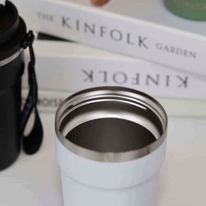 Simple 304 Stainless Steel Coffee Mug Portable Car <b>Thermos</b> Business Office Gift Dual-Drink Mug - Product Image 6