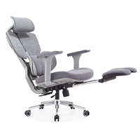 Chaise de bureau ergonomique moderne en maille réglable avec repose-pieds, pivotante, base chromée, accoudoirs, idéale pour le gaming - Offre Spéciale