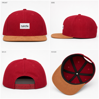 Casquette de baseball personnalisée à visière plate, 6 panneaux, snapback, en toile et daim, avec patch brodé, réglable, vente en gros, OEM, faible MOQ