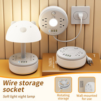 Multiprise 110V à prises rondes standard US avec ports USB + 3 ports Type-C, câble de 1,8m/2,8m, veilleuse et rangement rotatif compact