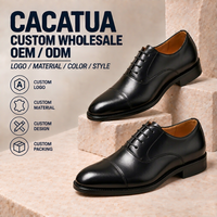 Chaussures habillées italiennes en cuir PU à lacets pour hommes CACATUA, marron, pour mariage, bureau, respirantes, rehaussantes