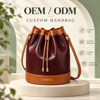 Tas Selempang Pria Desain Baru Model Bucket dengan Tali Serut, Pola Anyaman Retro, Logo Custom OEM ODM