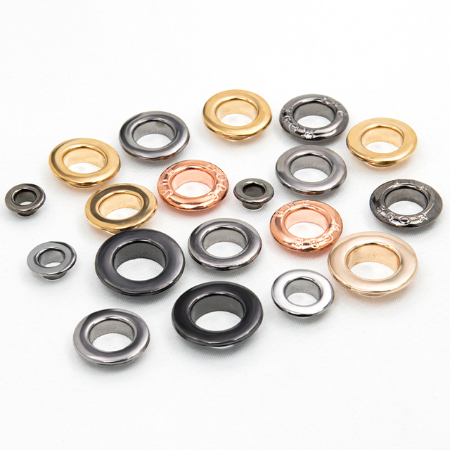 5mm 8mm 12mm 16mm Custom Shoe Hoodies Metal Grommet Ring Iron Garment Brass Eyelet Grommet for Clothing Garment Shoe Bags