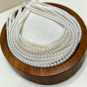 Cadena de Perlas Naturales de Agua Dulce de 3-3.5mm, Grado AA, Buen Brillo, Forma Pequeña, Perlas Sueltas, Accesorios de Joyería Semielaborados, Venta al Por Mayor - Product Image 4