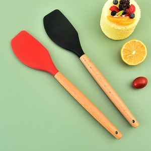 Cấp thực phẩm Silicone Baking thìa với tay cầm bằng gỗ Silicone mứt rải Kem scraper đồ nấu nướng Silicone thìa - Product Image 4