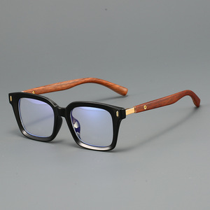 Nouvelles <span class=keywords><strong>lunettes</strong></span> presbyopes carrées anti-lumière bleue pour hommes, style japonais et coréen, monture en bois, haut de gamme transfrontalier - Product Image 1