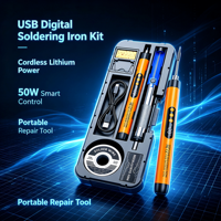 Kit de fer à souder sans fil rechargeable USB Type C BYTOOL, pointe conique, prise en main type crayon, chauffe rapide en 6 secondes, température réglable