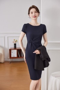 Novo Design Vestido Longo Rosa de Verão ODM OEM Elegante para Mulheres, Roupa de Trabalho Simples e Generosa, Conjunto Formal - Product Image 5