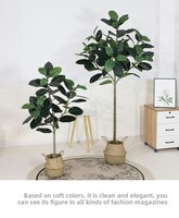 Grand arbre artificiel en plastique vert en pot, décoratif et doux, pour salon, table basse, paysage, pot de Noël, Black Diamond