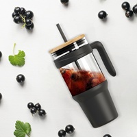 Fournisseur de l'usine 40 oz gobelet à boire pour le café glacé en gros en vrac Design créatif gobelet en verre avec paille