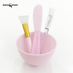 Ensemble de spatules en argile 4-en-1 Beauty Planet Facial Spa pour masques DIY, pinceaux de mélange cosmétique et bol en silicone pour soins de la peau - Product Image 1