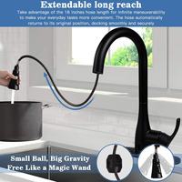 Grifo de Cocina Automático de Latón Sólido Sin Contacto, Grifo de Cocina con Sensor Sin Manchas, con Rociador Extraíble de 3 Configuraciones