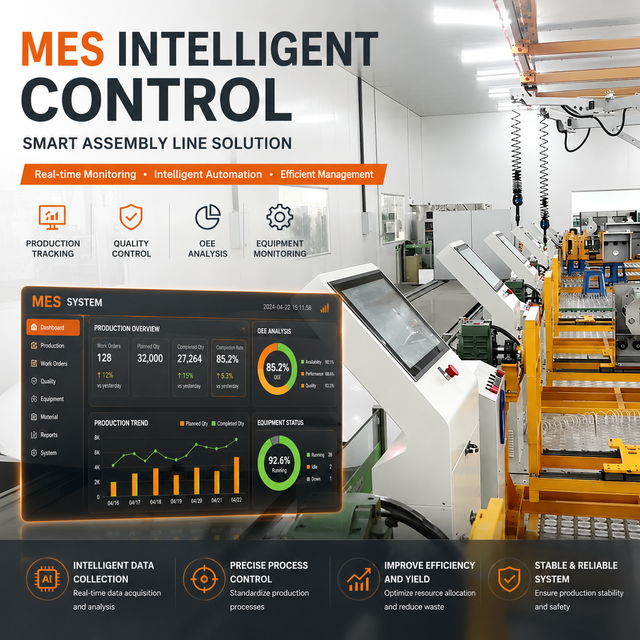 Smart Factory MES System Intelligent Production Line Automation Equipment Monitoring Solution Manufacturing Execution System