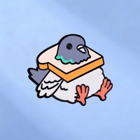 Divertido broche de esmalte de paloma de dibujos animados, pin de solapa de pájaro