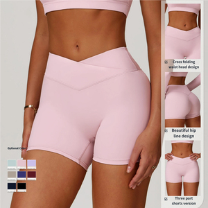 Celana pendek Gym wanita, bawahan olahraga lari cepat kering, 4 cara regang untuk latihan kebugaran bernafas atletik - Product Image 3