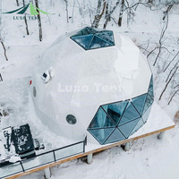Fournisseur de tente dôme géodésique d'usine Toit en PVC étanche et tente dôme igloo géo en verre transparent avec salle de bain