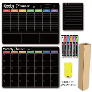 Baru di 2024 papan tulis Magnet perencana mingguan penghapus kering magnetik kalender bulanan untuk kulkas kalender magnetik khusus