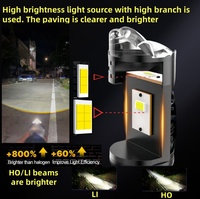 Nouvelle ampoule de phare LED Mini H4 50W 12V 6500K 6000 Lumens avec lentille de projecteur, faisceau Hi-Lo, ventilateur, Plug&Play, ajustement universel pour mise à niveau automobile