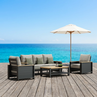 Luxuriöses Outdoor-Gartenmöbel-Set Wasserfestes 4-teiliges Aluminium-Garten-Lounge-Sofa-Set