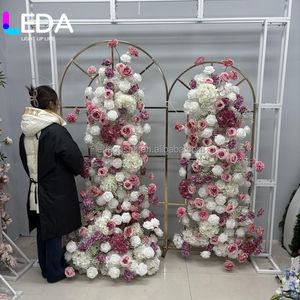 Fleurs artificielles personnalisées LEDA rose vif et blanches, roses artificielles pour la décoration de cérémonie de demande en mariage - Product Image 3