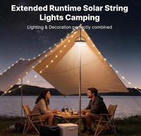 Lanterne solaire de camping 100 LED, rechargeable par USB, guirlande lumineuse solaire, ampoule LED extérieure, lumières féériques pour tentes, jardin
