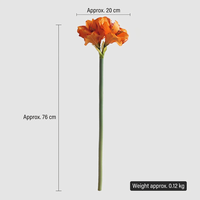 Realistische Seiden-Amaryllis Künstliche Blume Vintage Herbstfarbe Einzelstiel Blumen-Deko für Hochzeitsfotografie Heimdekoration