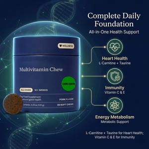 Multivitamínico para perros, gatos, pelo, piel, alivio de alergias, cuidado de las articulaciones, vitamina A B1 B2 B6 C D3 E, tratamientos de inmunidad, suplementos para el cuidado de la salud - Product Image 4