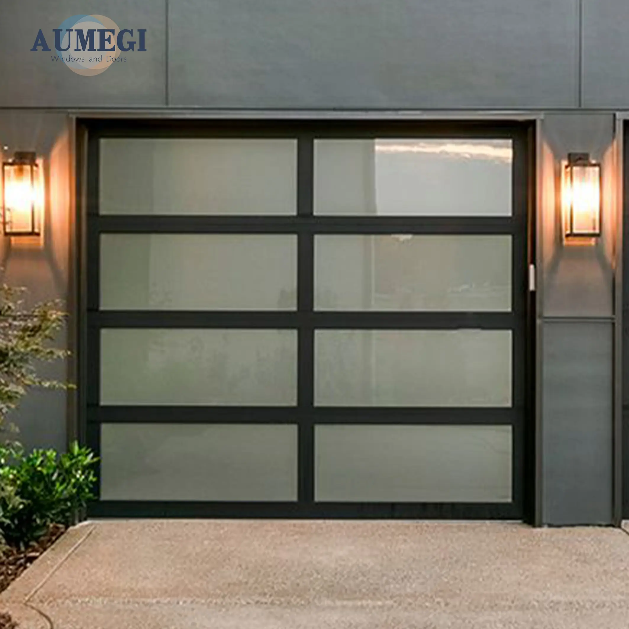 Aumegi 사용자 정의 차고 문 알루미늄 자동 단면 차고 문 차고 문