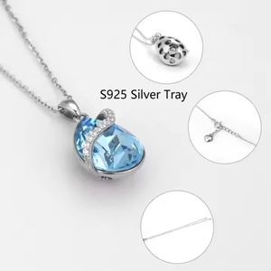 Collares de Plata de Ley 925 con Piedras Preciosas, Diseño de Gota de Agua, Colgante Personalizado Directamente de Fábrica de Joyería, Collares con Baño de Rodio - Product Image 2