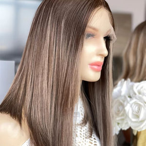 Perruque humaine juive casher de haute qualité avec haut en dentelle HD perruques 100% cheveux européens cuticule alingée 17 pouces en Stock - Product Image 1