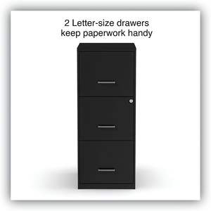 Alera Soho Vertical <b>File</b> Cabinet 3 Drawers Black <b>File</b>/<b>File</b>/<b>File</b> Letter 14\" X 18\" X 34.9\" - Product Image 3