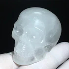Calaveras de Cuarzo Transparente Natural Talladas a Mano al por Mayor, Adorno de Cristal para Decoración del Hogar, Piedra Curativa, Cristal Tallado a Mano - Product Image 3